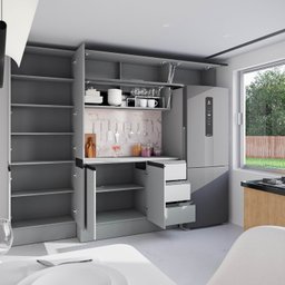 Cozinha Modulada 5 Peças 3 Aéreos 1 Balcão 1 Paneleiro Nara Cabecasa Madeiramadeira - 5