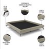 Cama Queen Base Box 158x198cm Pés de Ferro Cold P02 Veludo Bege - Mpozenato - 3