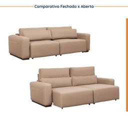 Sofá Essence Retrátil 4 Lugares 240cm Tecido Pet Friendly CabeCasa MadeiraMadeira - 6
