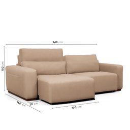 Sofá Essence Retrátil 4 Lugares 240cm Tecido Pet Friendly CabeCasa MadeiraMadeira - 4
