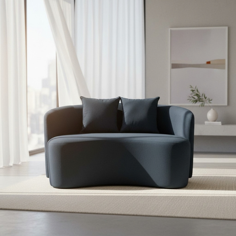Sofá Decorativo Montreal 180cm Orgânico Bouclé Cinza
