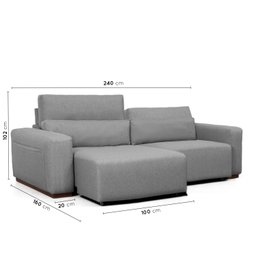 Sofá Essence Retrátil 4 Lugares 240cm CabeCasa MadeiraMadeira - 4