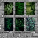 Ver imagem 1 de Kit 6 Placas Decorativas Folhas Verdes 18x27cm