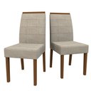 Ver imagem 1 de Conjunto Com 2 Cadeiras Para Sala de Jantar Isis Amendoa Suede Linho TL13 New Ceval 13034/312 - AMEN