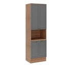 Ver imagem 1 de Torre para 1 Forno para Cozinha 4 Portas 70cm Cor:nogal com Cinza Titânio