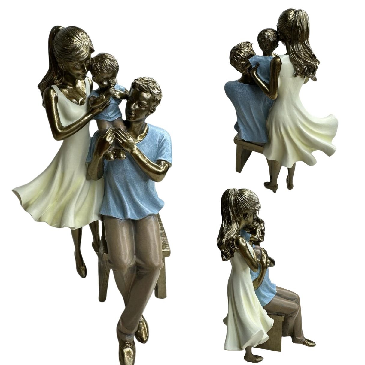 Escultura Familia Decorativa em Resina pai mãe e filho Espressione Estatua família unida, escultura  - 10