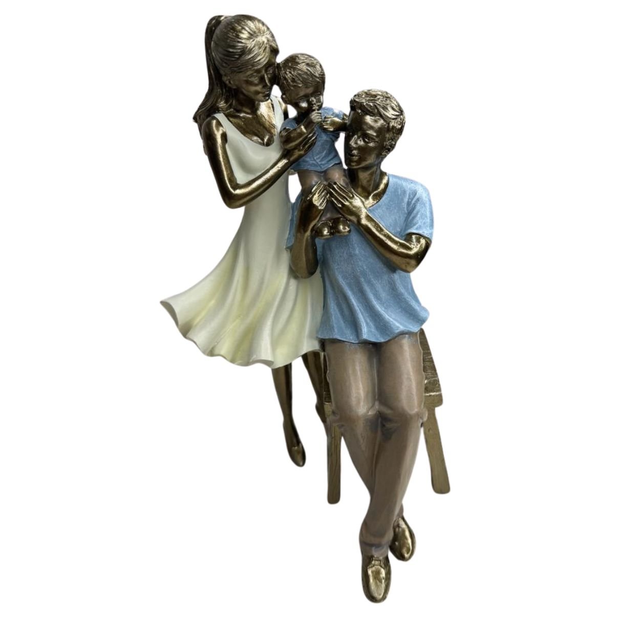 Escultura Familia Decorativa em Resina pai mãe e filho Espressione Estatua família unida, escultura  - 4