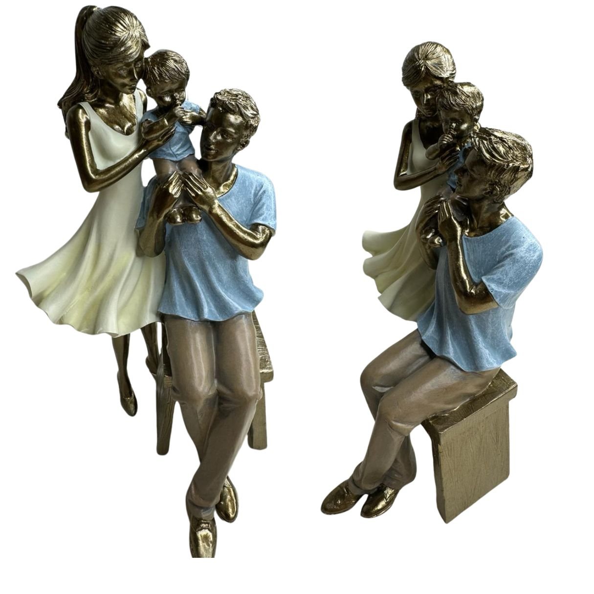 Escultura Familia Decorativa em Resina pai mãe e filho Espressione Estatua família unida, escultura 