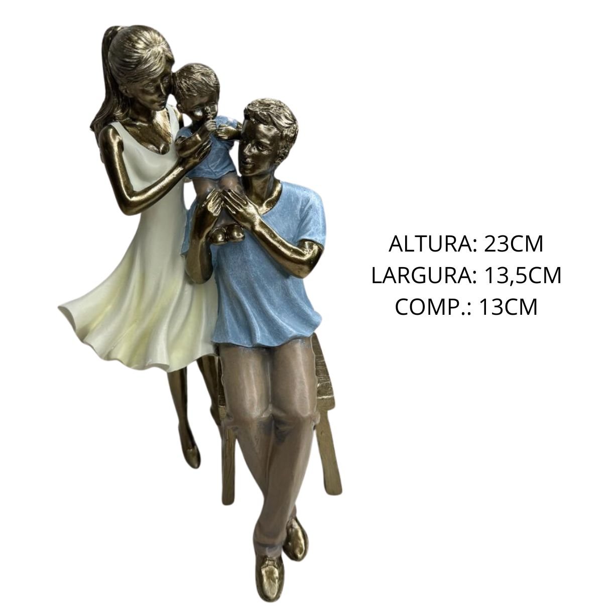 Escultura Familia Decorativa em Resina pai mãe e filho Espressione Estatua família unida, escultura  - 2