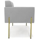 Ver imagem 7 de Poltrona para Sala Pé Metal Dourado Kit 2 Ana Suede Cinza - Ibiza