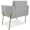 Ver imagem 6 de Poltrona para Sala Pé Metal Dourado Kit 2 Ana Suede Cinza - Ibiza
