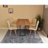Conjunto de Mesa Dobrável Retrátil 120 x 75 Noronha + 4 Cadeiras Gomos - Nude - 2