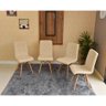 Conjunto de Mesa Dobrável Retrátil 120 x 75 Noronha + 4 Cadeiras Gomos - Nude - 4