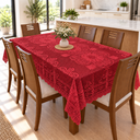 Ver imagem 2 de Toalha de Mesa de Renda 6 Lugares Retangular Vermelho