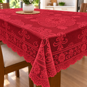 Ver imagem 3 de Toalha de Mesa de Renda 6 Lugares Retangular Vermelho