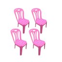 Ver imagem 1 de 04 Cadeiras Infantil de Plástico para Estudar e Desenhar Rosa