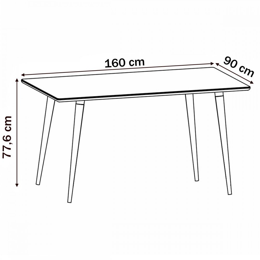 Mesa de Madeira Veneza Cinza Perola 050.359 - Casa D - 3