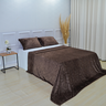 Manta de Microfibra Casal Antialérgica Soft Alto-relevo Floral 2,20m X 2,50m Marrom - 1