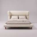 Ver imagem 7 de Cama Box Base Queen com Cabeceira Mochi 158x198 Estofada Orgânica Japonesa Linho Bege - Desk Design