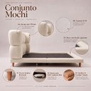 Ver mais imagens de Cama Box Base Queen com Cabeceira Mochi 158x198 Estofada Orgânica Japonesa Linho Bege - Desk Design