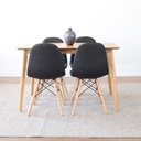 Ver imagem 2 de Conjunto Mesa Finlândia 120x73,5cm Tampo MDF com 4 Cadeiras Eiffel Botonê Preto/Marrom