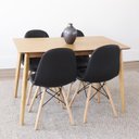 Ver imagem 1 de Conjunto Mesa Finlândia 120x73,5cm Tampo MDF com 4 Cadeiras Eiffel Botonê Preto/Marrom