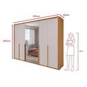 Ver imagem 6 de Guarda Roupa Casal Easy Space 6 Portas de Bater 6 Gavetas MDF com Espelho Amendoa Clean-Off White
