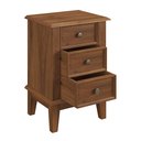 Ver imagem 4 de Mesa de Cabeceira Rústica Madeira Maciça 3 Gavetas Amêndoa - Apaixone & Decore