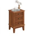 Ver imagem 3 de Mesa de Cabeceira Rústica Madeira Maciça 3 Gavetas Amêndoa - Apaixone & Decore