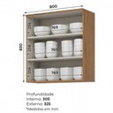 Ver imagem 3 de Armário Aéreo 2 Portas Ripadas 80cm Requinte Henn