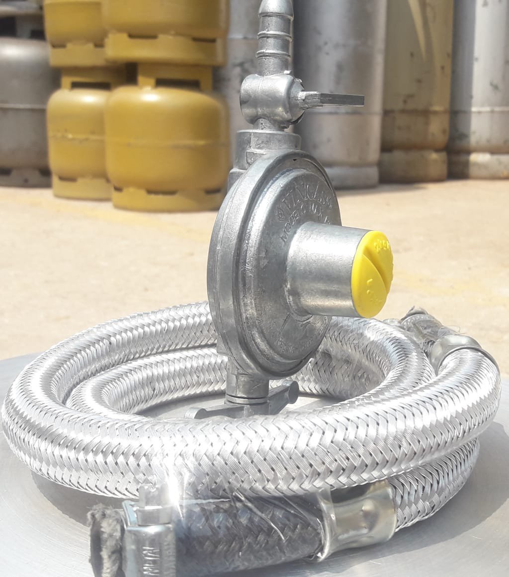 regulador registro 2kg inmetro mangueira aço inox 3 metros - 3