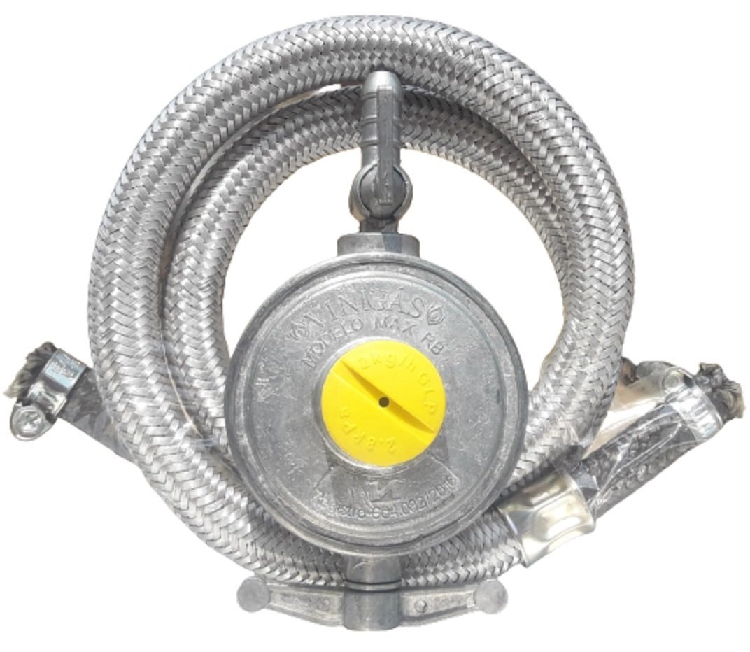 regulador registro 2kg inmetro mangueira aço inox 3 metros - 7
