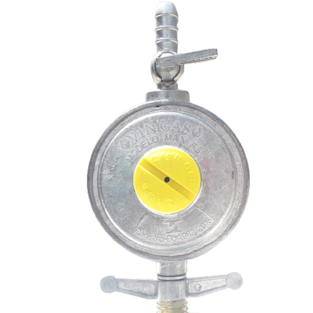regulador registro 2kg inmetro mangueira aço inox 3 metros - 2