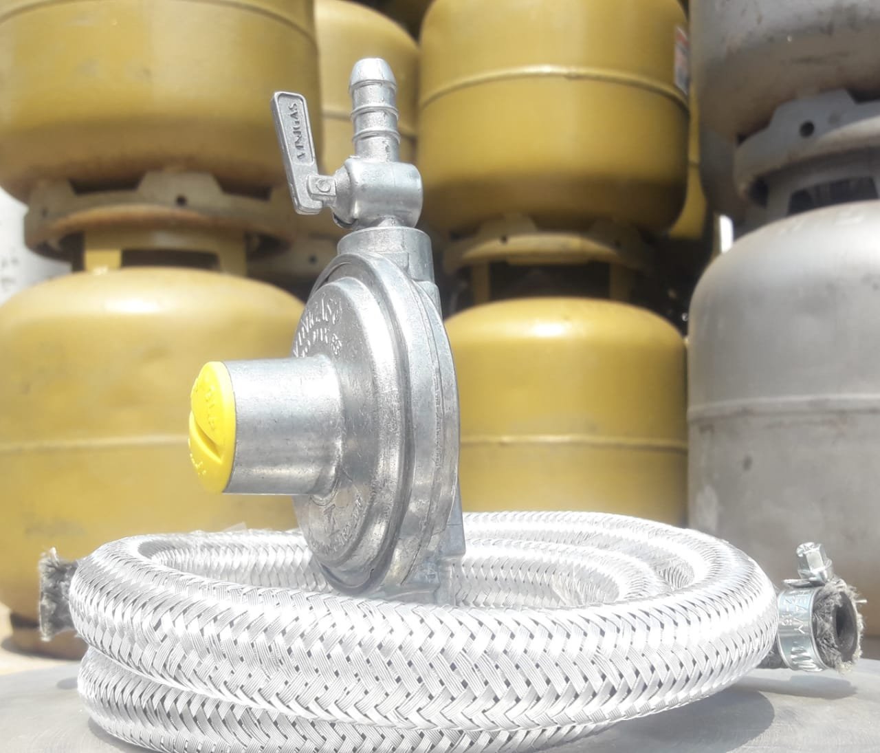 regulador registro 2kg inmetro mangueira aço inox 3 metros - 8