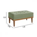 Ver imagem 3 de Puff Retangular Acquablock Estofado Sala Pés Madeira Verde