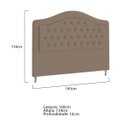 Ver imagem 3 de Cabeceira Queen Ághata P04 160 cm Suede - ADJ Decor - Marrom Claro TCA 945