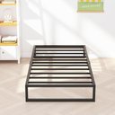 Ver imagem 2 de Cama Solteiro Robusta Ferro Tamanho Especial 88cmx188cm Cor Alumínio Estilo Industrial Mobbili Cs-02