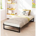 Ver imagem 1 de Cama Solteiro Robusta Ferro Tamanho Especial 88cmx188cm Cor Alumínio Estilo Industrial Mobbili Cs-02