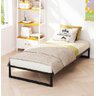 Cama Solteiro Robusta Ferro Tamanho Especial 88cmx188cm Cor Alumínio Estilo Industrial Mobbili Cs-02 - 1