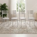 Ver imagem 4 de Conjunto 4 Cadeiras para Sala de Jantar Tradicional Cromado/Branco