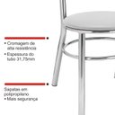 Ver mais imagens de Conjunto 4 Cadeiras para Sala de Jantar Tradicional Cromado/Branco