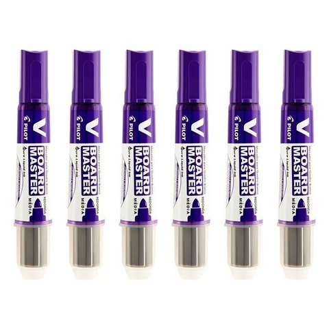Pincel para Quadro Branco Recarregável Board Master Violeta 6 Unidades - Pilot