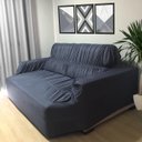 Ver imagem 3 de Capa de Sofá Retrátil 3 Lugares 2,30 X 1,10metros Resistente Elasticada Cinza