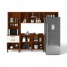 Cozinha Compacta Juliette com Torre Armário Áereo e Balcão 120 Cinamomo e Fendi - 2