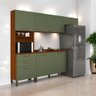 Cozinha Compacta Juliette com Torre Armário Áereo e Balcão 120 Cinamomo e Fendi - 1