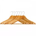 Ver imagem 2 de Kit 12 Cabides Madeira Verniz Ganho Cromado Barra Calça