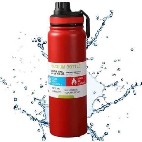 Super Garrafa Térmica Inox 304 Isolamento Duplo Vácuo C/ Alça Premium