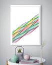 Ver imagem 2 de Quadro Decorativo Abstrato Fios Coloridos - 70x50cm:moldura Branca