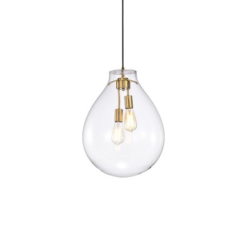 Lustre Pendente Skylight Tommy 3039 M E27 Bivolt Dourado/transparente Sky-3039tm