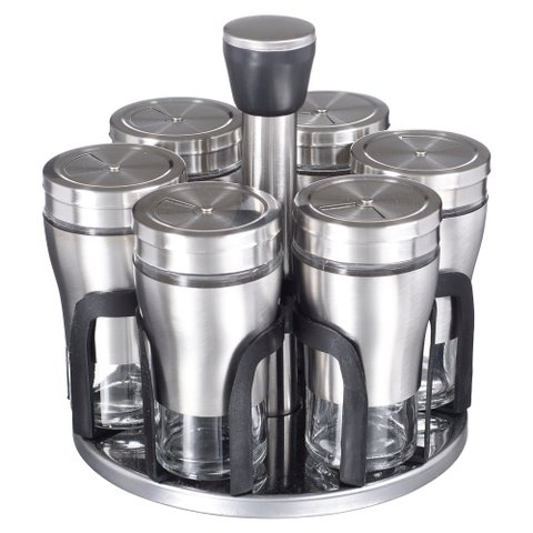 Porta Condimentos Temperos Giratório 6 Potes Cozinha Tpg-084 Pgb 7 Peças